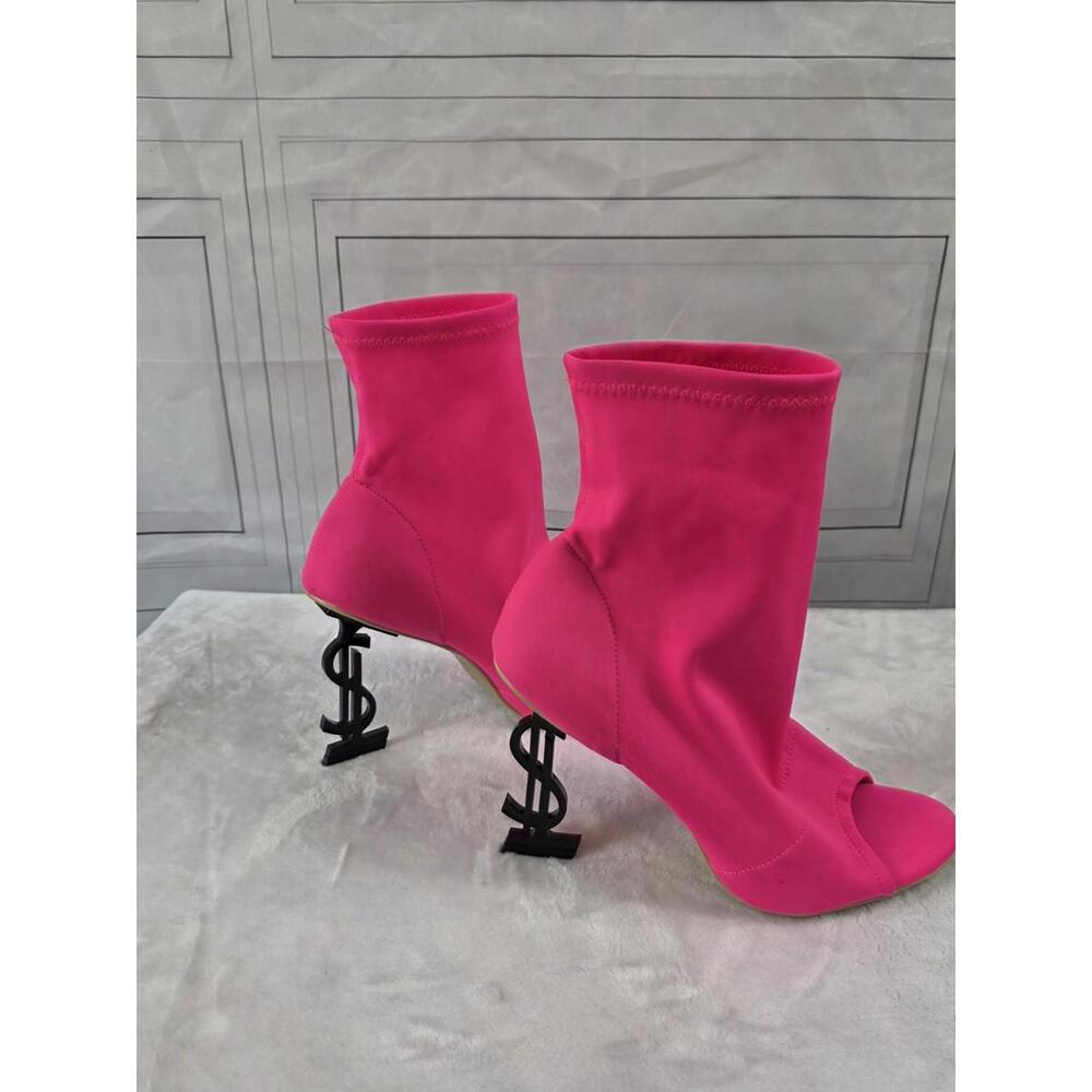 Cape Robbin Infinite All The Riches Hot Pink High Heel Open Toed Bootie Sz 9